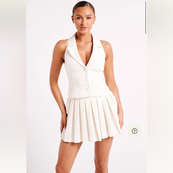 Meshki Mura Suiting Vest and Skirt set size S Ivory - Picture 1 of 12